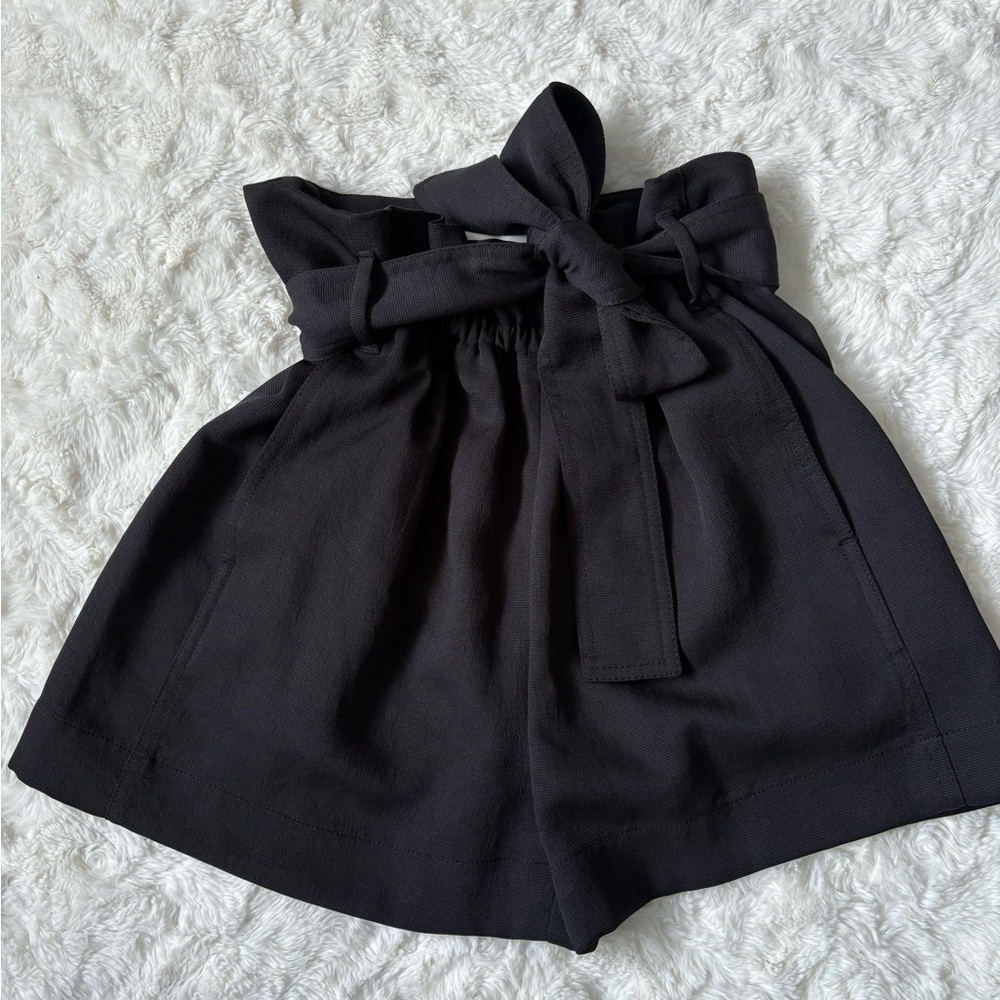 Babaton Black High-Waist Bow Shorts